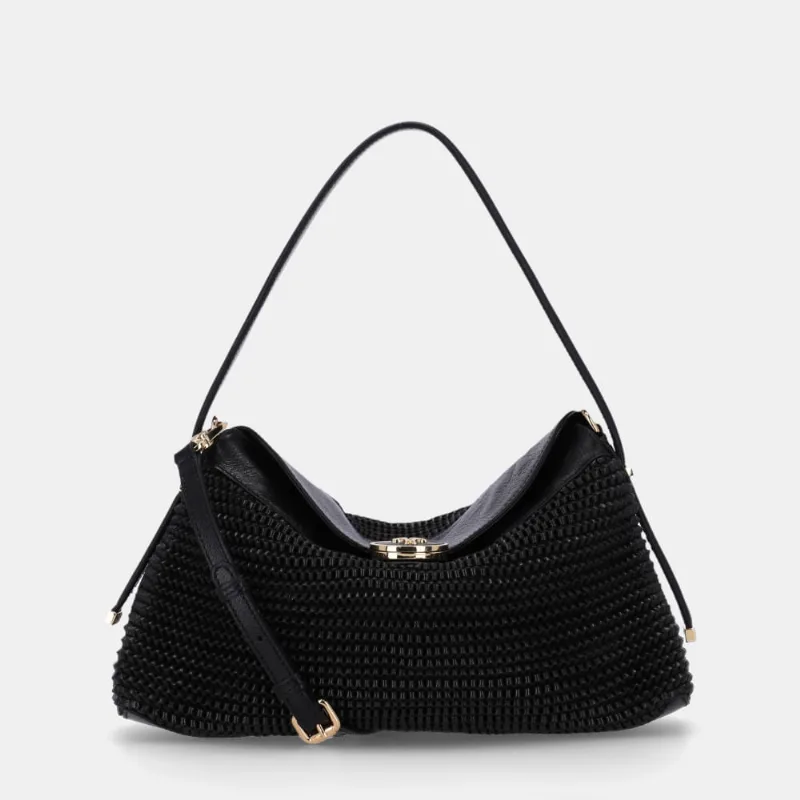 Bolsa Hobo Média Madras Preto - 2000738 UN