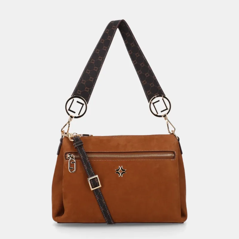 Bolsa Tiracolo Média Bison Caramelo - 2000555 UN