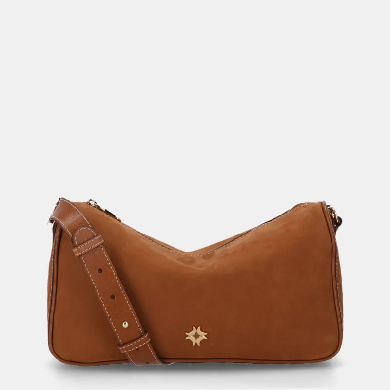 Bolsa Tiracolo Média Bison Caramelo - 2000909 UN