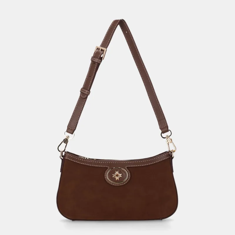 Bolsa Baguete Pequena Bison Espresso - 2000957 UN