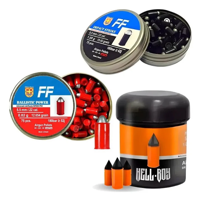 03 Chumbos Ballistic Power + Impact Strike + Hell-boy 5,5mm