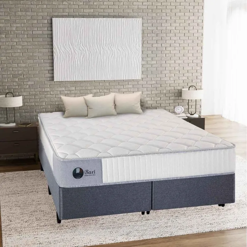 Colchão Queen Molas Ensacadas Herval Bari 158x198x27cm Branco e Cinza