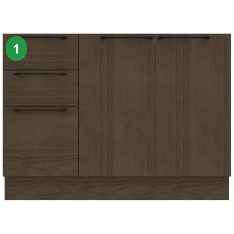 Balcão de Pia 2 Portas 3 Gavetas Amsterdam Herval PH3146 Avelã 120cm