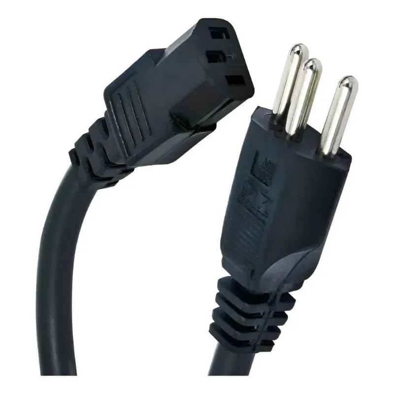 3x Cabo De Força Tripolar Ac Pc 0,75mm Plug 10 Amperes 5 Met