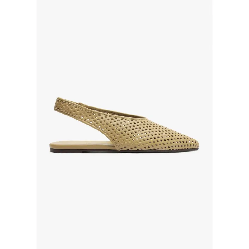 Sapatilha Slingback Vazada - Caqui 039
