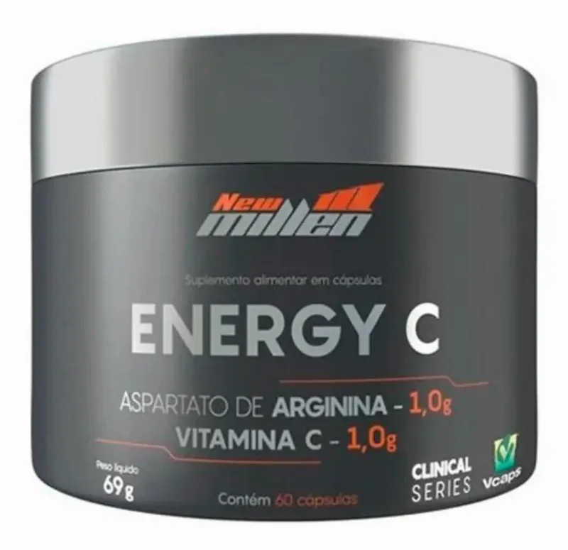2x Energy C / Vitamina C E Arginina 60 Cápsulas - New Millen