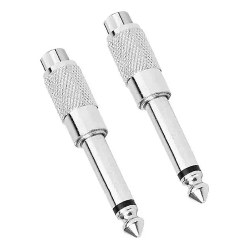2x 2 Adaptador Rca Fêmea Para P10 Macho