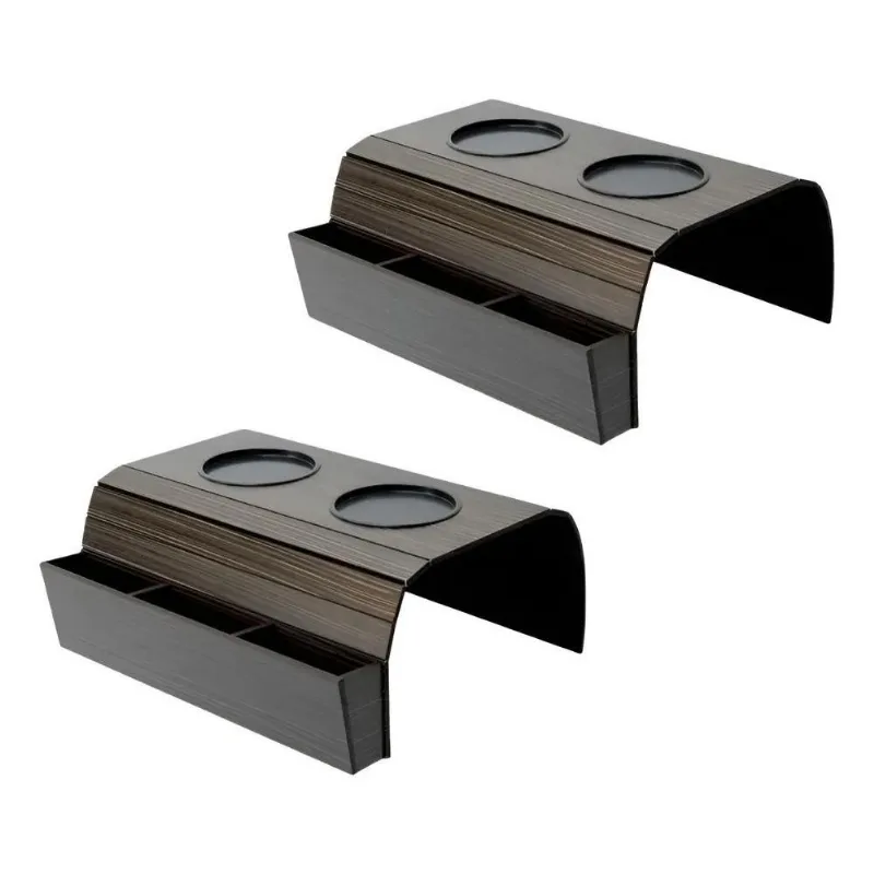 2x Esteira Suporte Porta Copos Braço Sofa Bandeja Kit C/2 Un