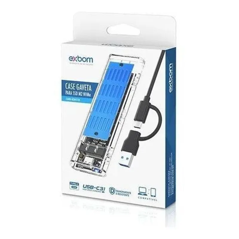 10x Exbom Cghd-m2vn720 Case Externo Para Ssd M2 Nvme 10 Gbps