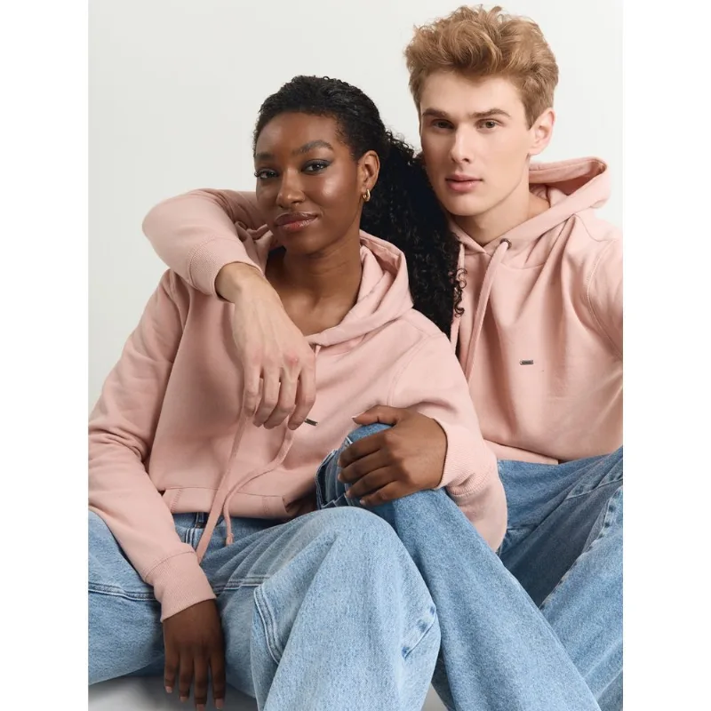 Moletom algodão masculina c/ capuz canguru rosa Rose M