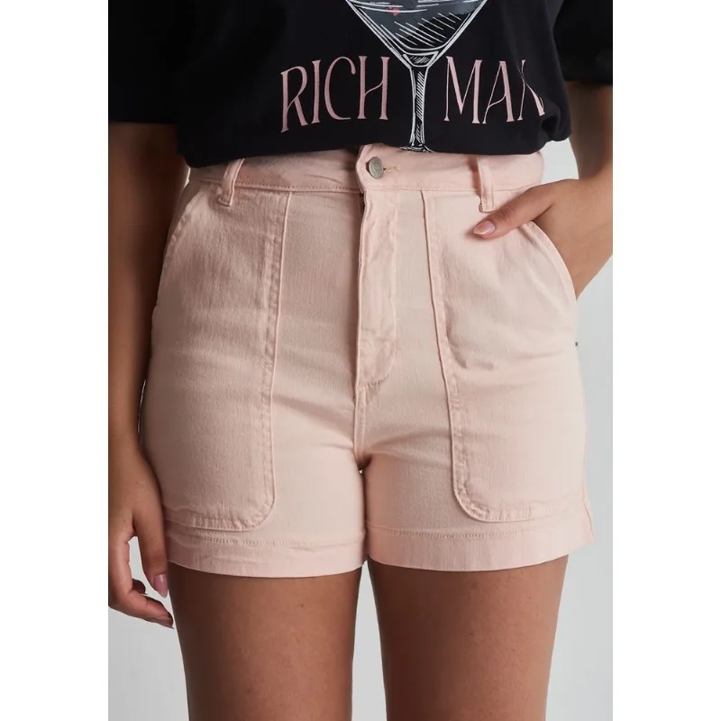 Short sarja bolso carpinteiro Rosa 42
