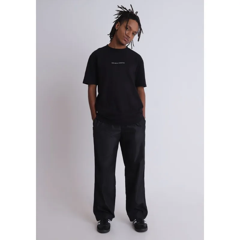 Calça nylon masculina jogger lisa branco Preto PP