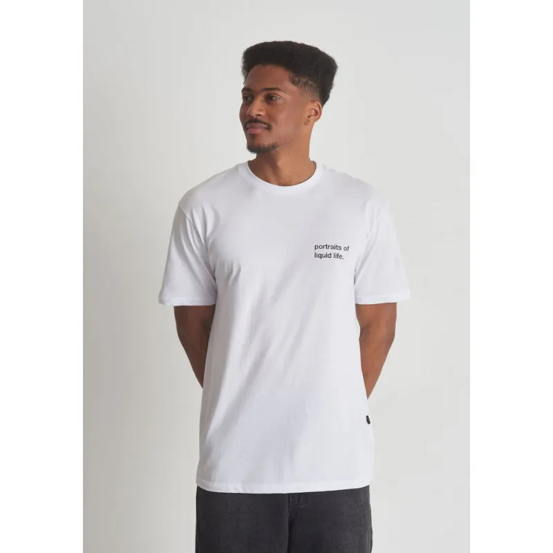 Camiseta algodão masculina estampado branco Branco M