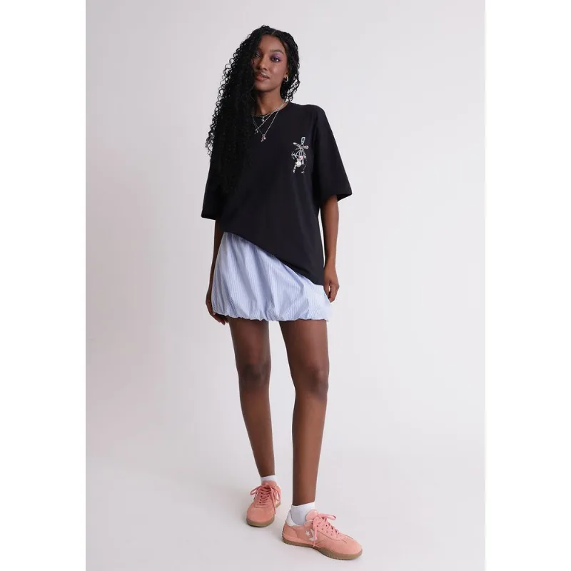 Saia algodão feminino balonê listrada branco Branco M