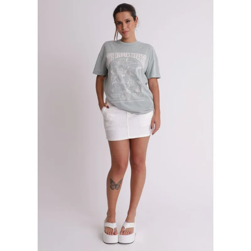 Saia de sarja cotelê Off white 36