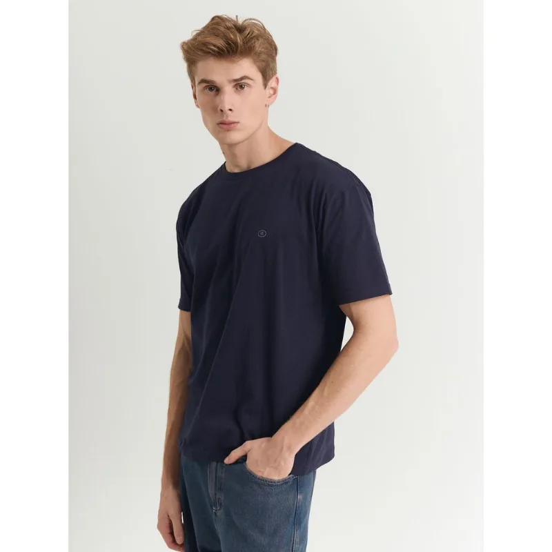 Camiseta 100% algodão masculina manga curta azul Marinho G