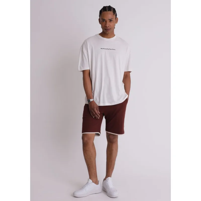 Bermuda algodão masculina texturizada marrom Marrom GG