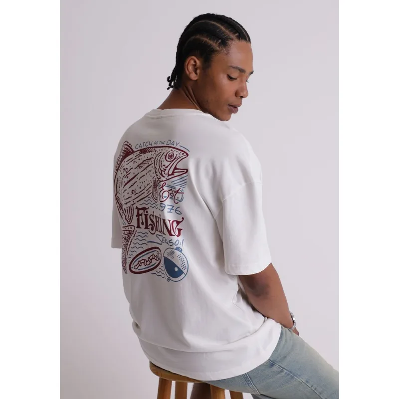 Camiseta malhão masculina box fishing off white Off white M