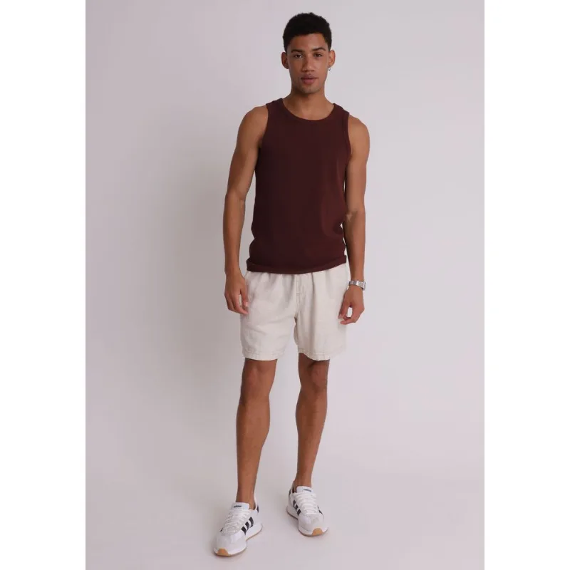 Bermuda viscolinho masculina lisa bege Bege 38