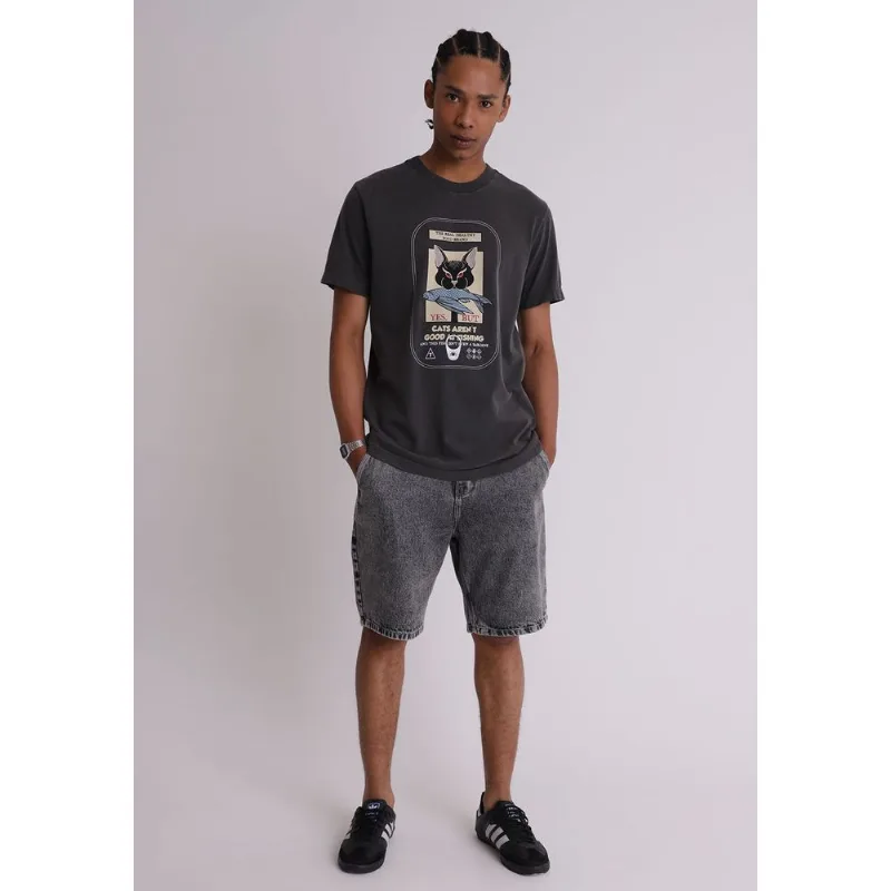 Bermuda jeans masculina bolso faca preta Preto 46