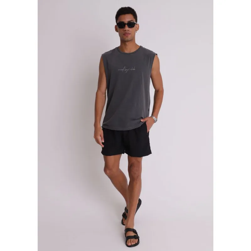 Bermuda microfibra masculina banho elástico preto Preto P