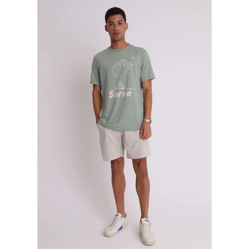 Bermuda sarja masculina leve com elástico natural Natural M