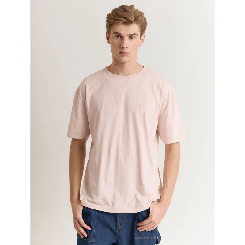 Camiseta malha masculina básica rosa Rosa GG