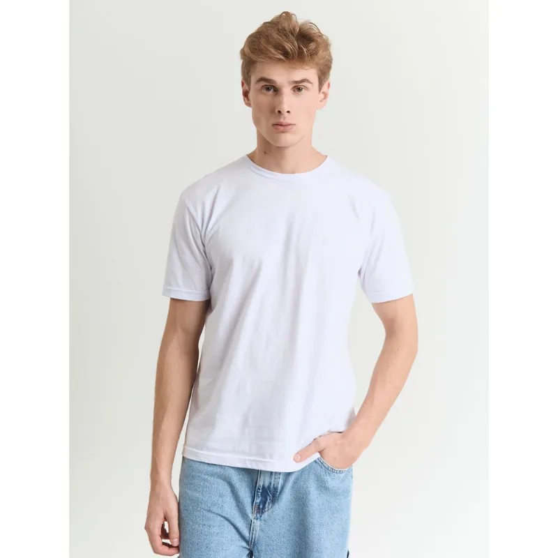 Camiseta algodão masculina básica branca Branco P