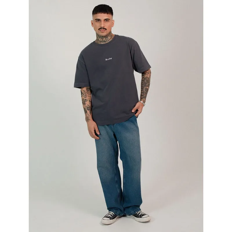 Calça jeans masculina baggy bolso faca azul Azul 42