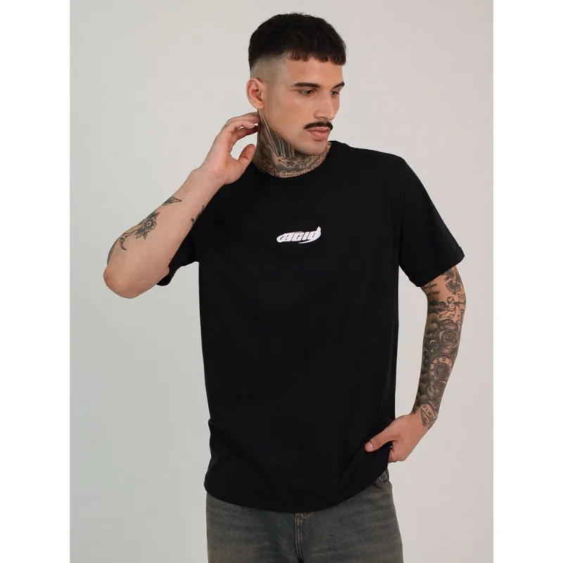 Camiseta algodão masculina acid preto Preto P