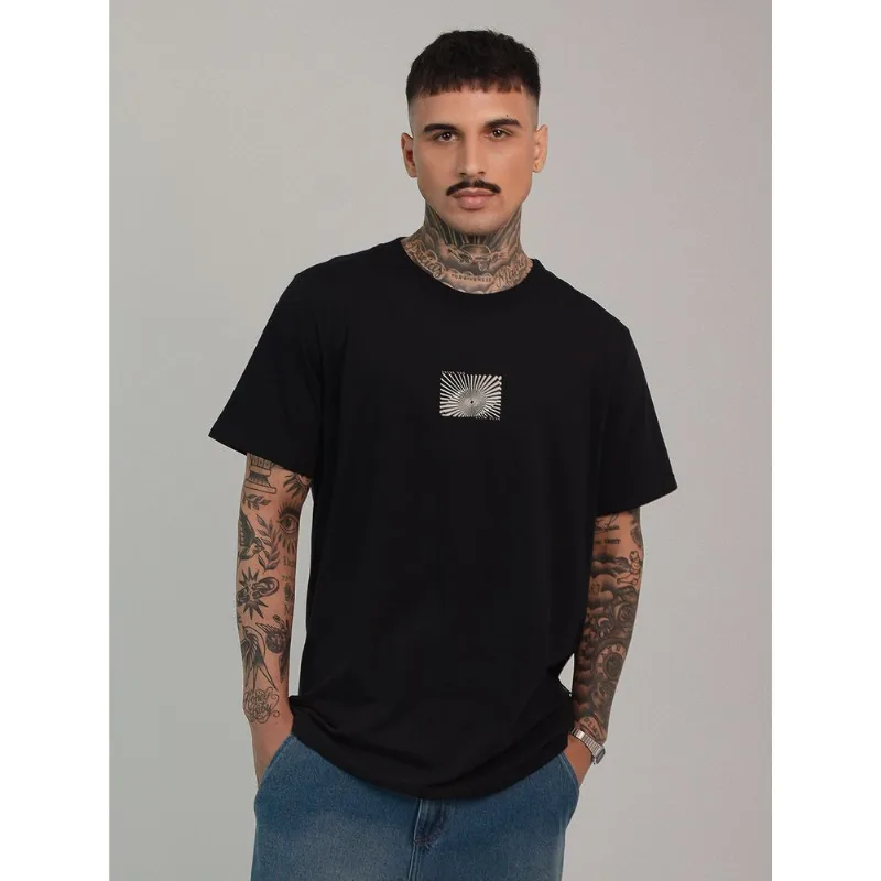 Camiseta algodão masculina comfort calm zon preta Preto G