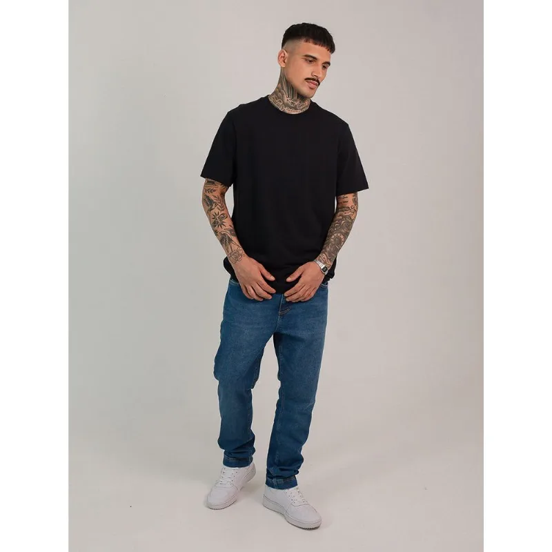 Calça jeans masculina slim com elastano azul Azul 44