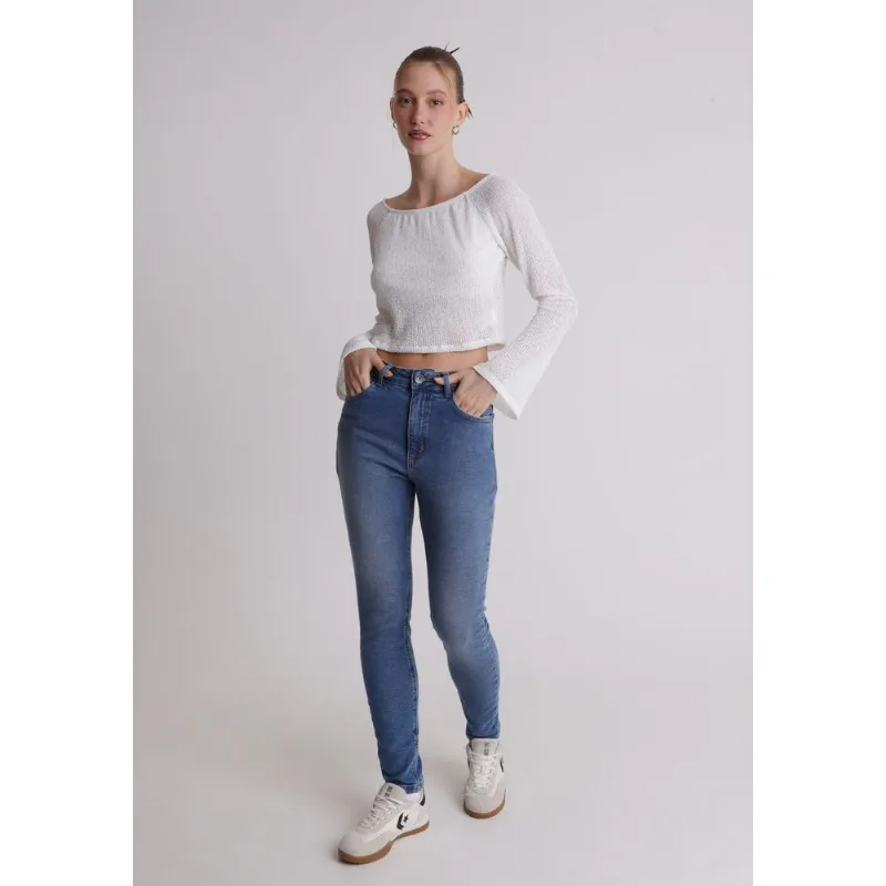 Calça jeans feminino skinny azul Azul 46