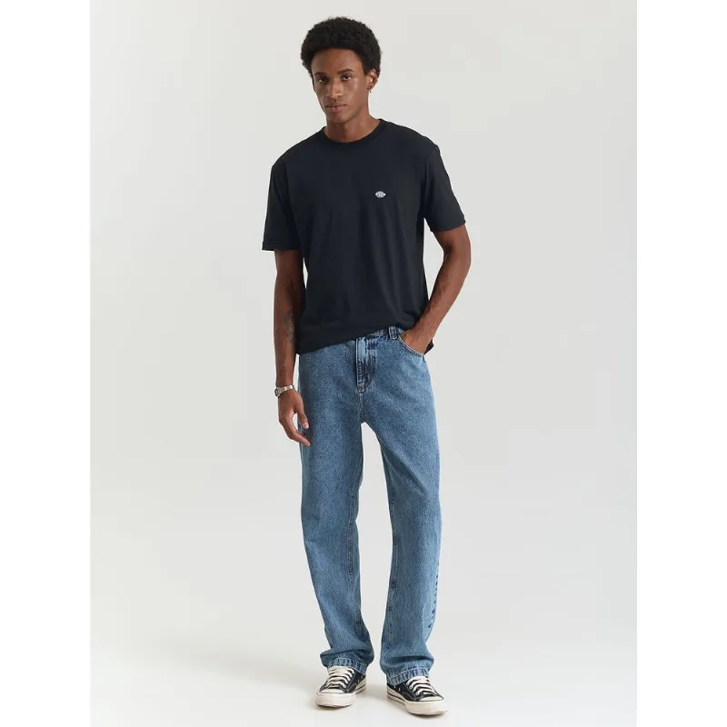 Calça jeans masculina reta vintage azul Azul 40