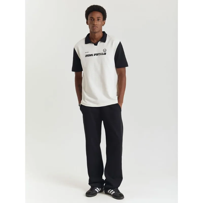 Calça moletom masculina básica reta preta Preto M