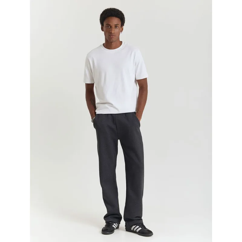 calça moletom masculina básica reta chumbo Cinza GG