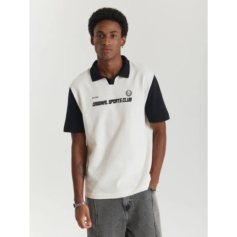 Camiseta polo masculina oversized sportclub branca Off white M