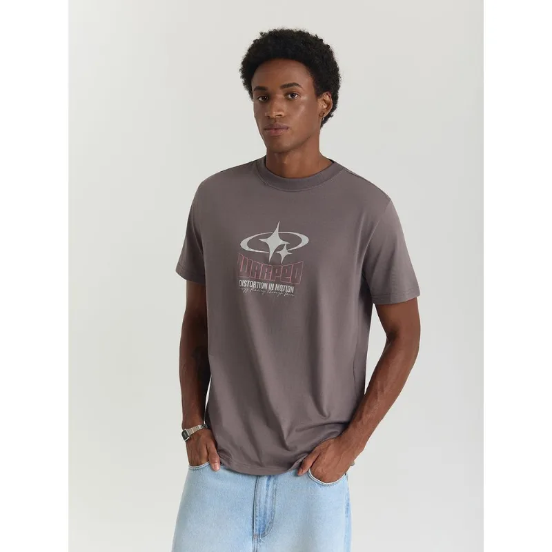 Camiseta algodão masculina comfort warped chumbo Chumbo M