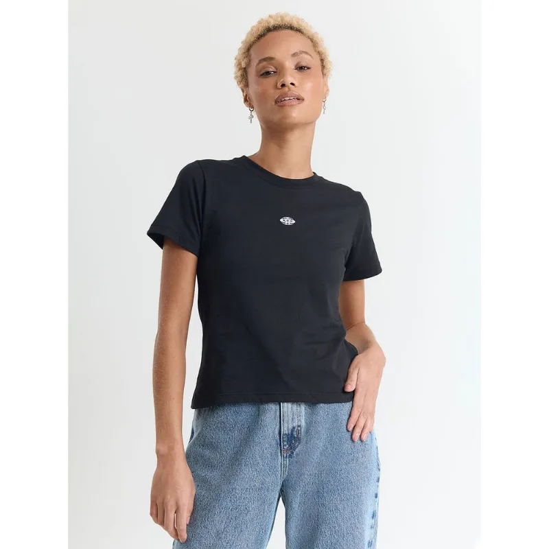 Blusa meia malha feminino baby look vintage Preto Preto G