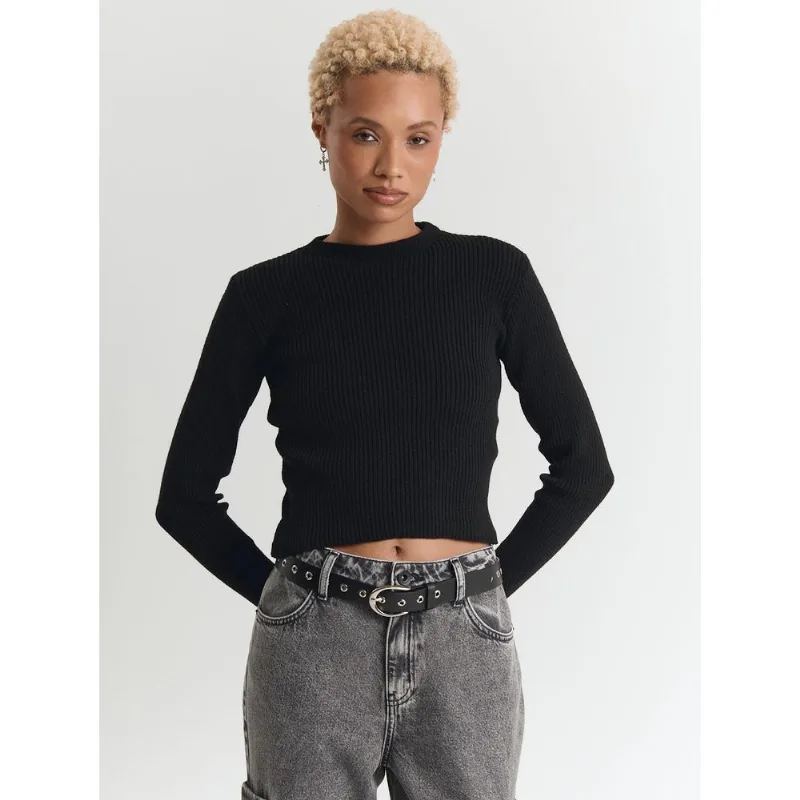 Tricot cropped Preto G