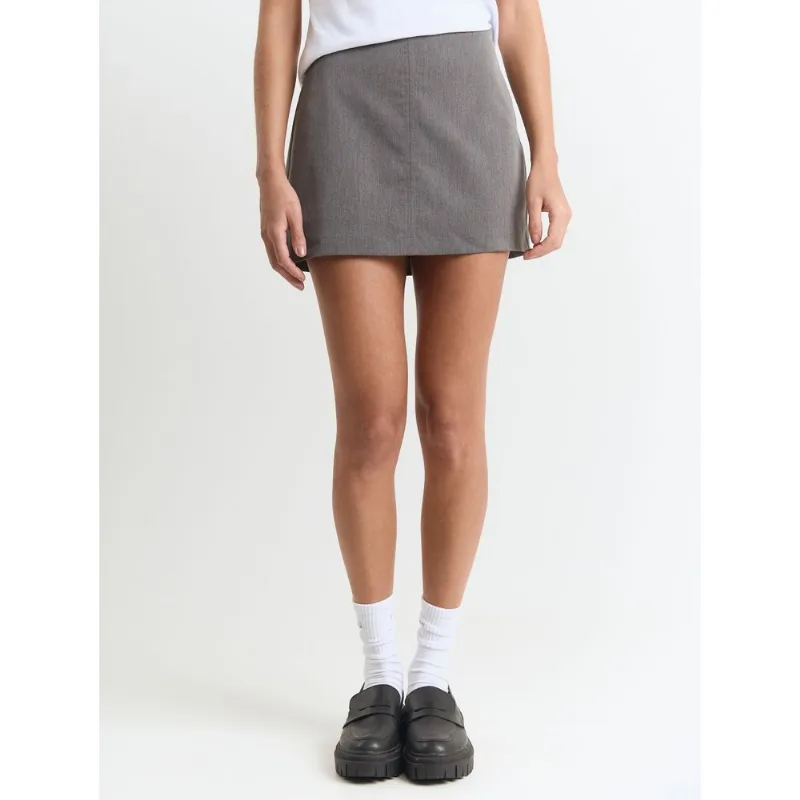 Saia Mini Alfaiataria Cinza PP