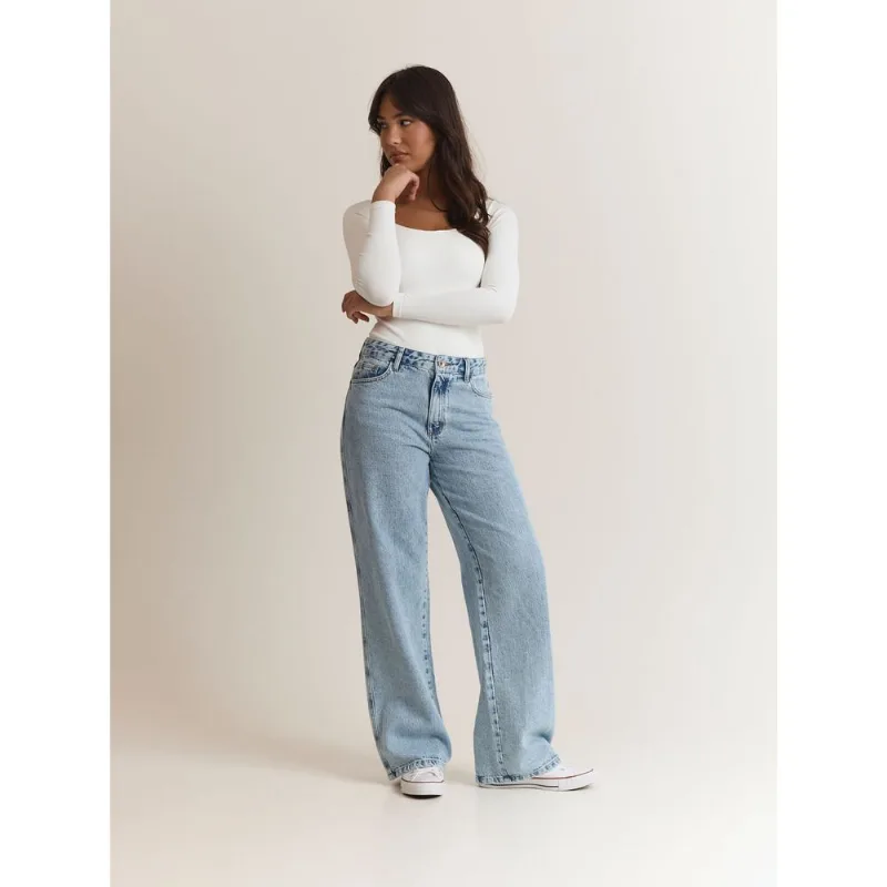 Calça wide leg Azul 44
