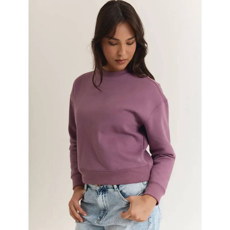 Moletom cropped roxo Roxo P