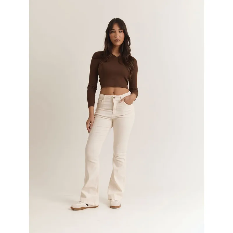 Calça sarja flare Natural 44