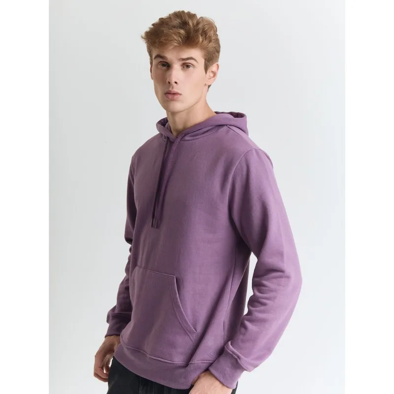 Moletom básico canguru com capuz roxo Roxo PP