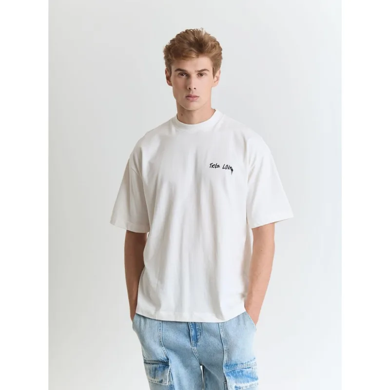 Camiseta oversized malhão estampa true love Off white G