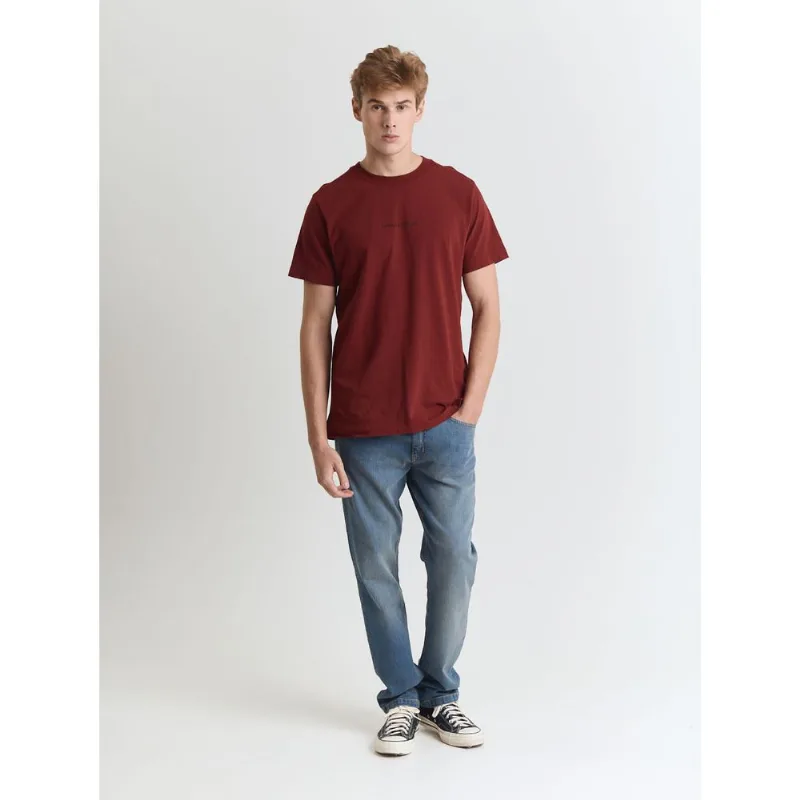 Calça jeans slim com elastano e puídos Azul 46