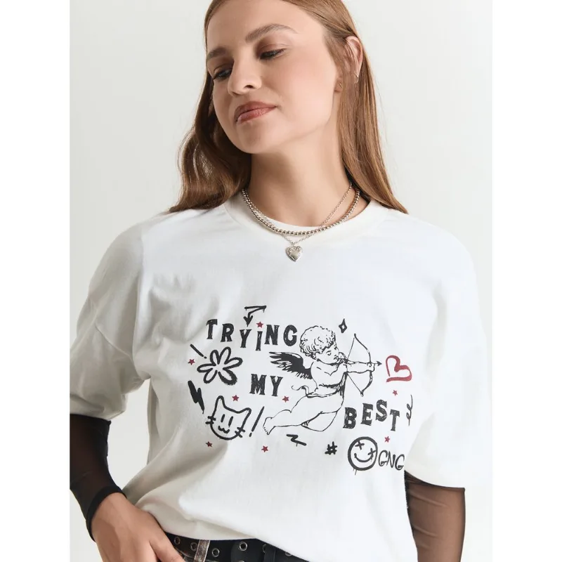 Camiseta trying my best Off white M