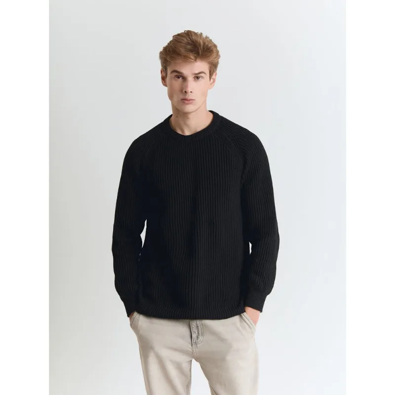 Blusão tricot raglan Preto M