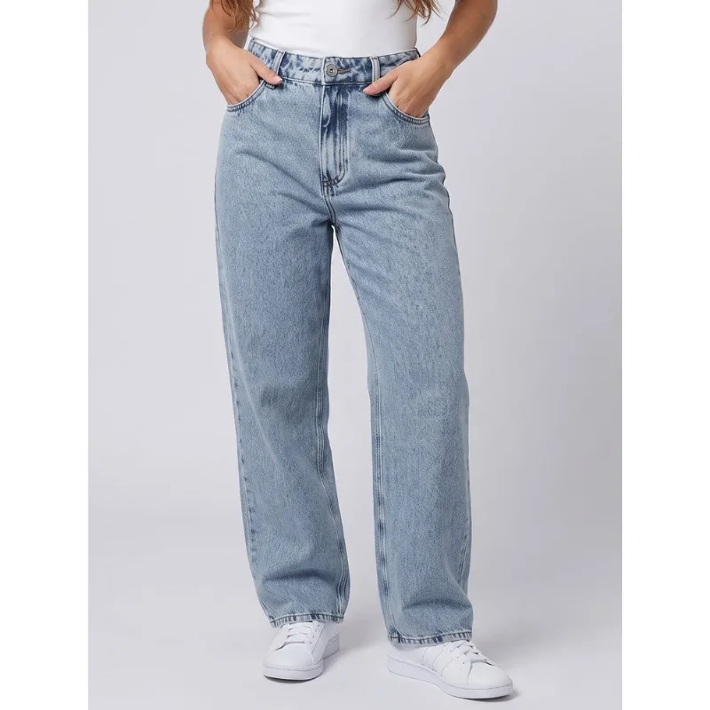 Calça jeans feminino wide leg azul Azul 36